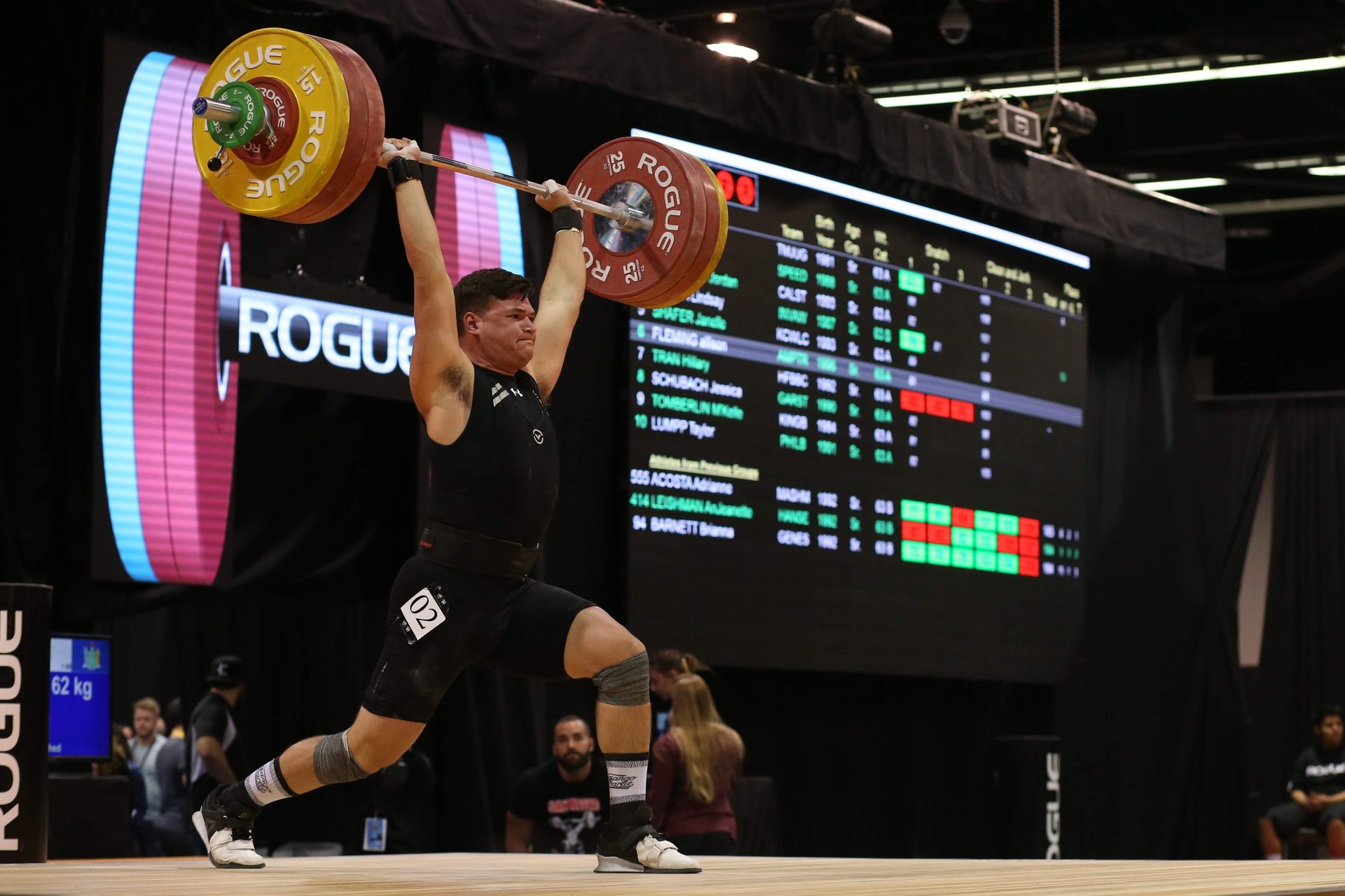 Marc Gonzalez locking out a barbell at the American Open